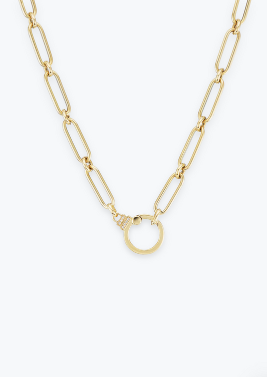 Sorellina fine jewelry 18k yellow gold diamond clasp Oval Round Chain