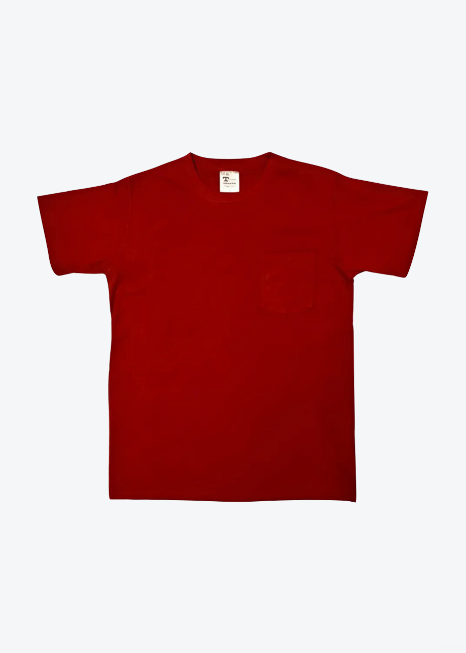 Tellason mens Pocket Tee in International Orange cotton