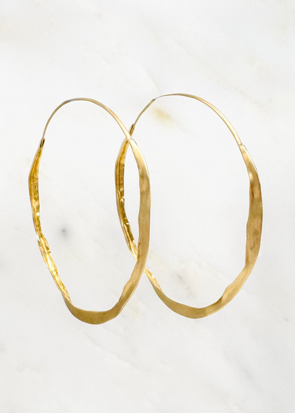 Ten Thousand Things fine jewelry 10k gold Large Gold Crinkle Hoops