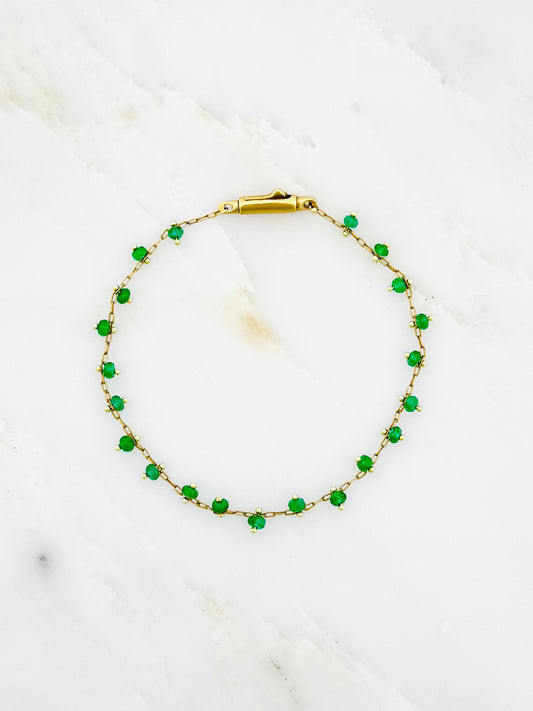 Ten thousand things fine jewelry Double Studded Emerald Beaded Bracelet