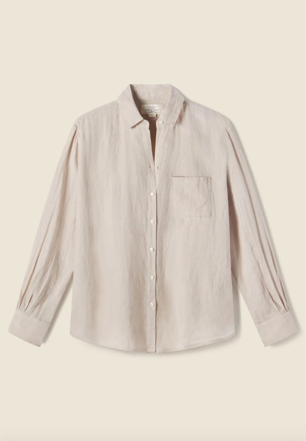 Trovata womens Blake Linen Boyfriend Shirt Flax