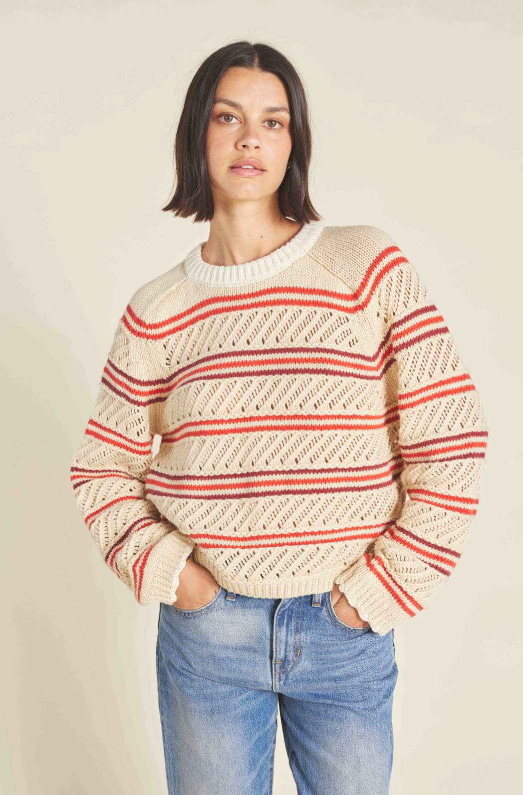 Person wearing Trovata womens Dorian Sweater