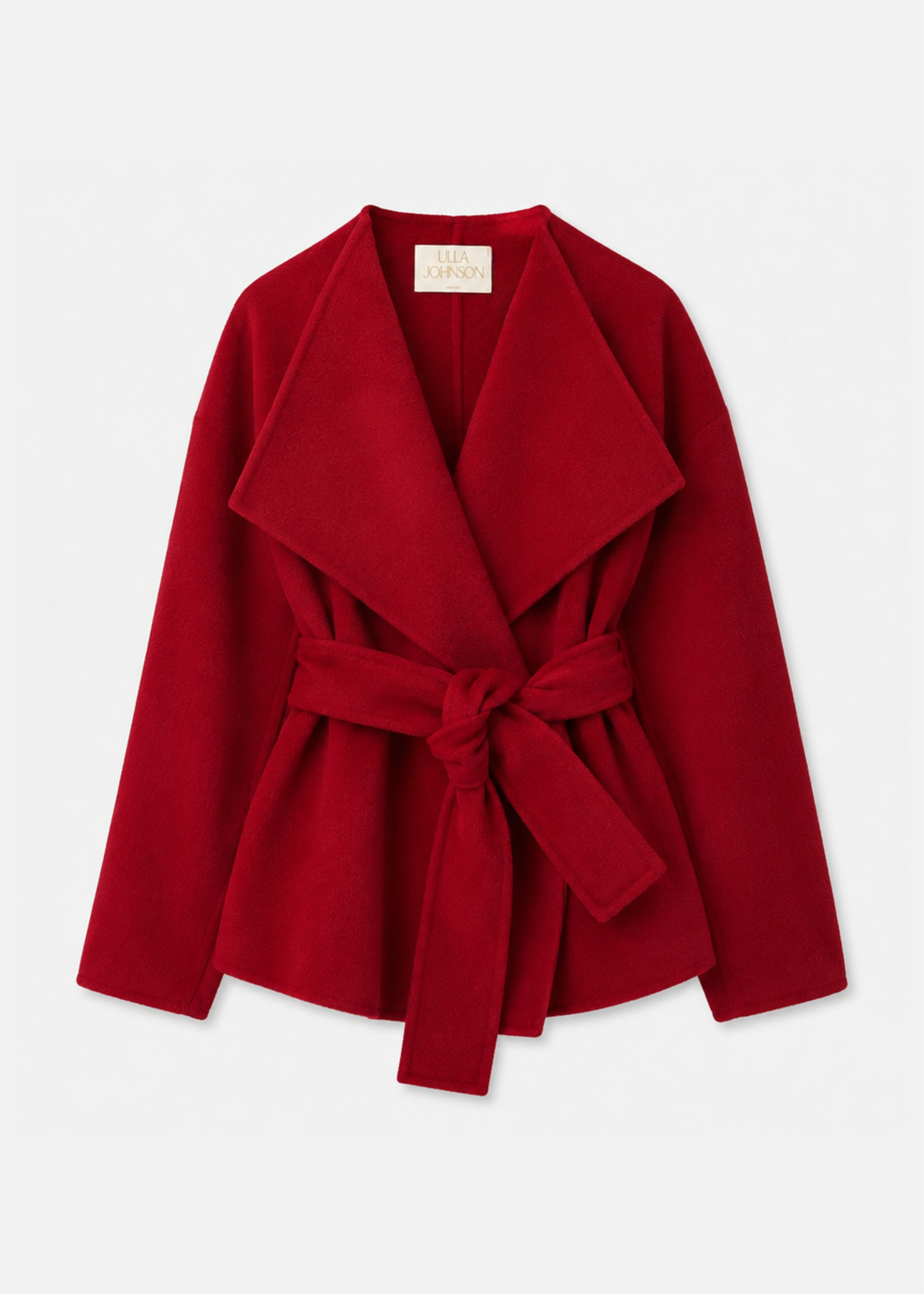 ULLA johnson womens Sasha Wool Coat in Cerise cherry red