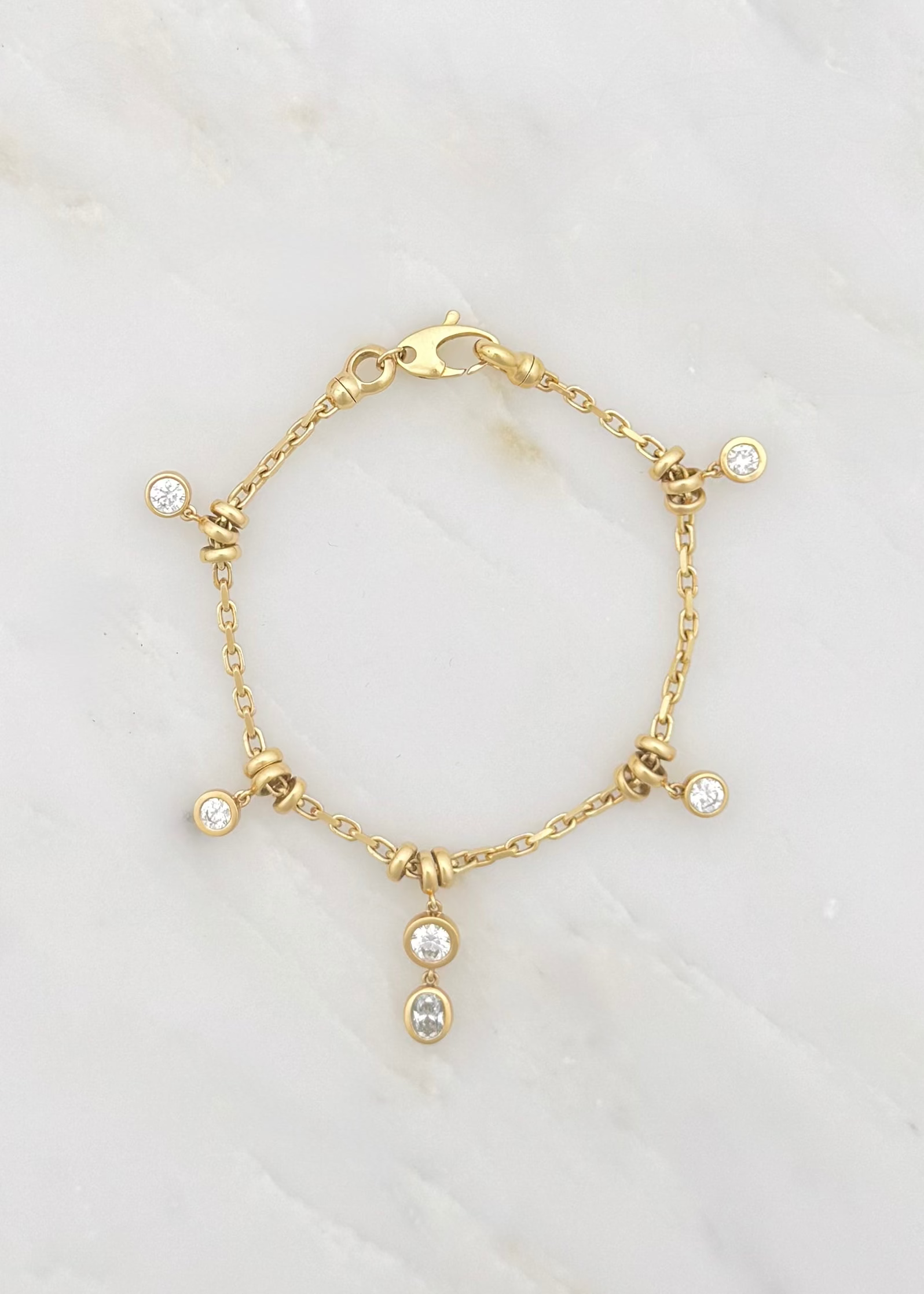 Uniform Object fine jewelry 18k yellow gold Diamond Dust Bracelet