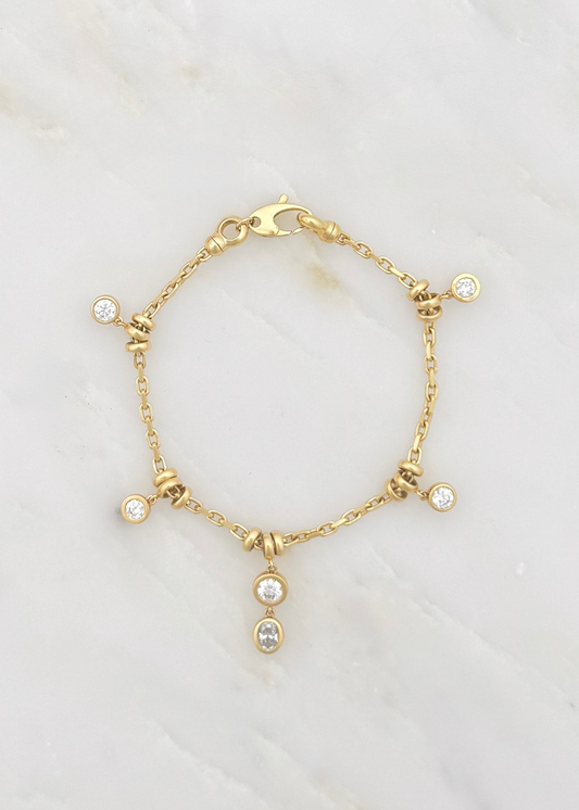 Uniform Object fine jewelry 18k yellow gold Diamond Dust Bracelet