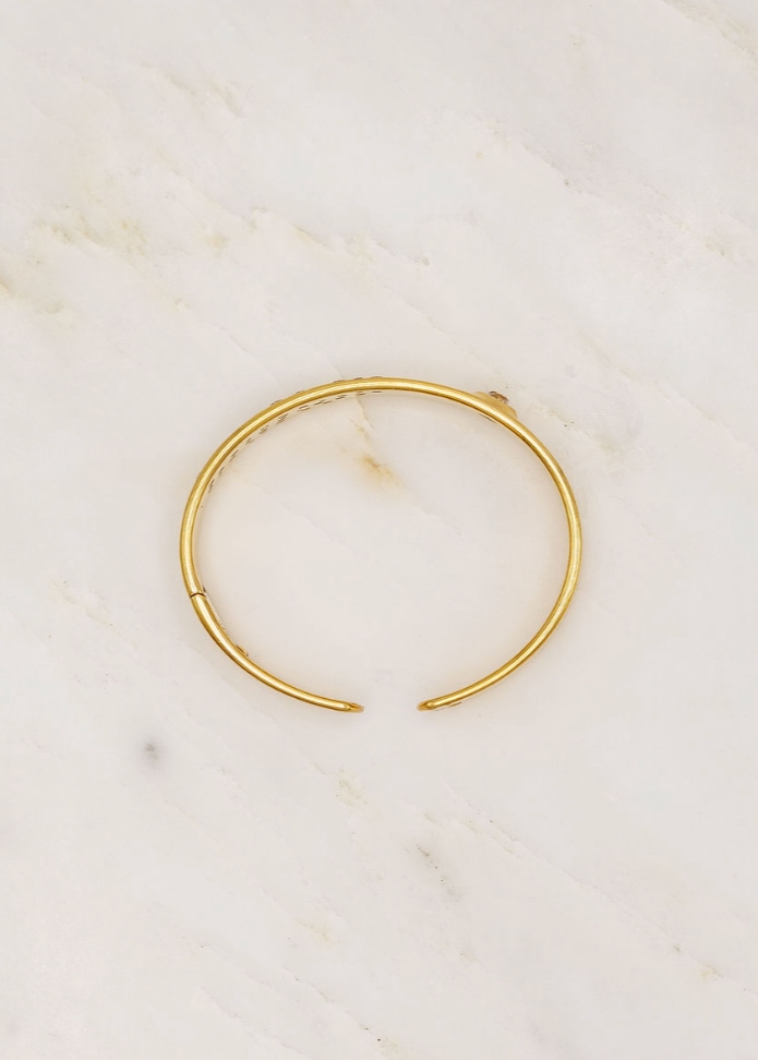 Uniform Object fine jewelry 18k yellow gold Diamond Handcuff Bracelet