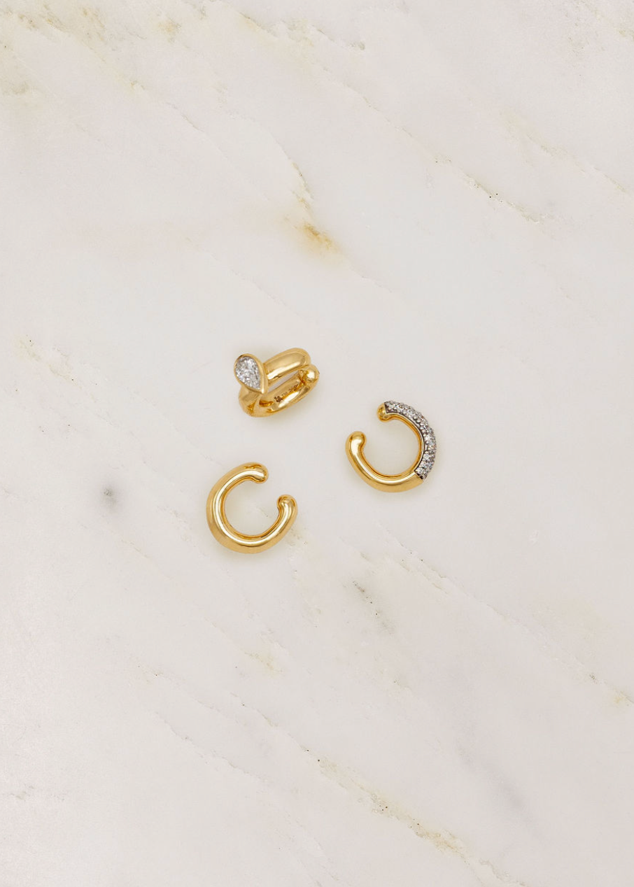 Group of Uniform Object fine jewelry 18k yellow gold Ear Cuffs