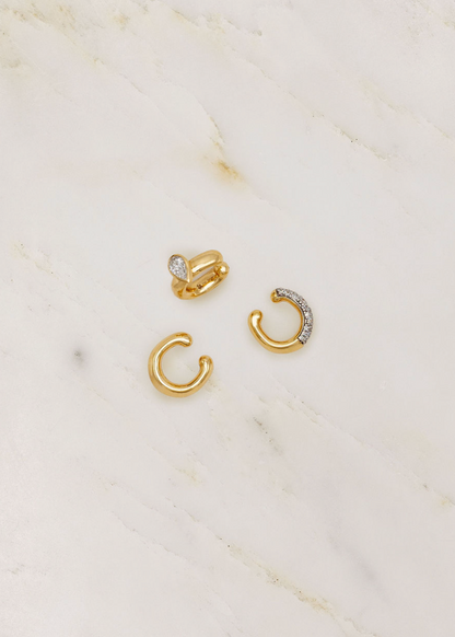 Group of Uniform Object fine jewelry 18k yellow gold Ear Cuffs