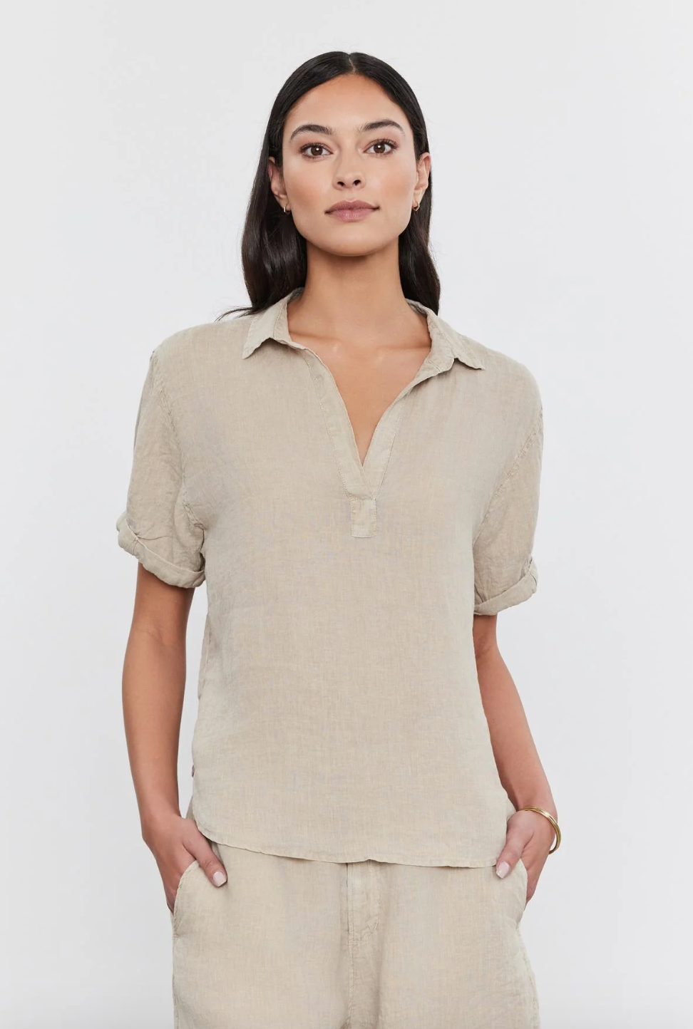 Velvet Elerie Linen Top in Autumn