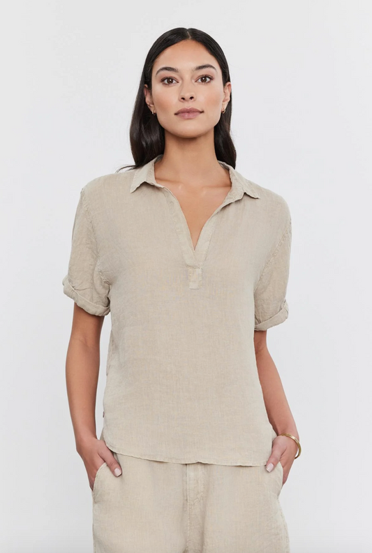 Velvet Elerie Linen Top in Autumn