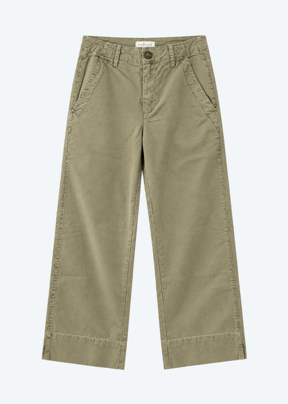 Velvet Sabine Cotton Canvas Pants in Axe green