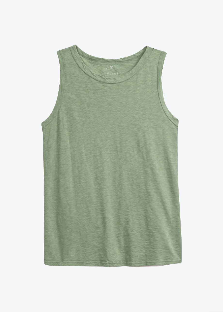 Velvet Taurus Tank Top in Desert Green