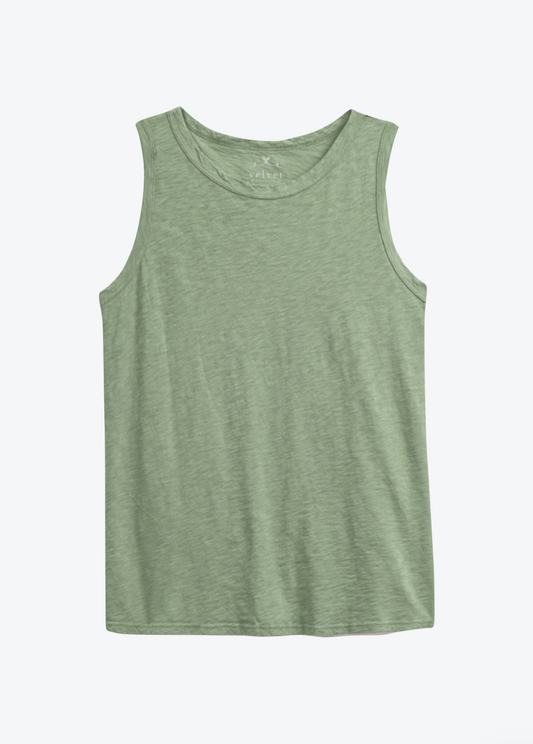 Velvet Taurus Tank Top in Desert Green
