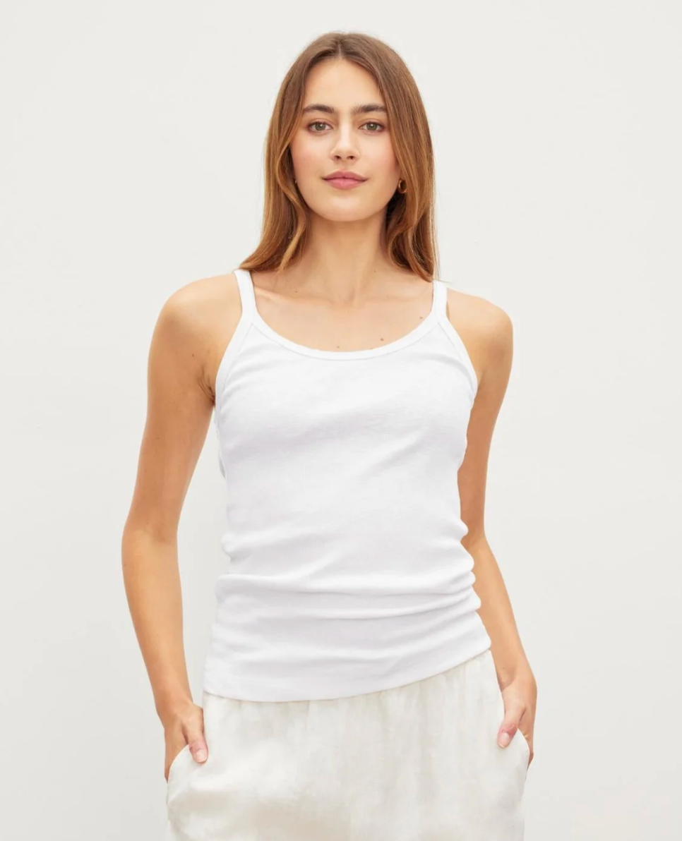 Person wearing Velvet by Graham and Spencer Aliza Tank in White