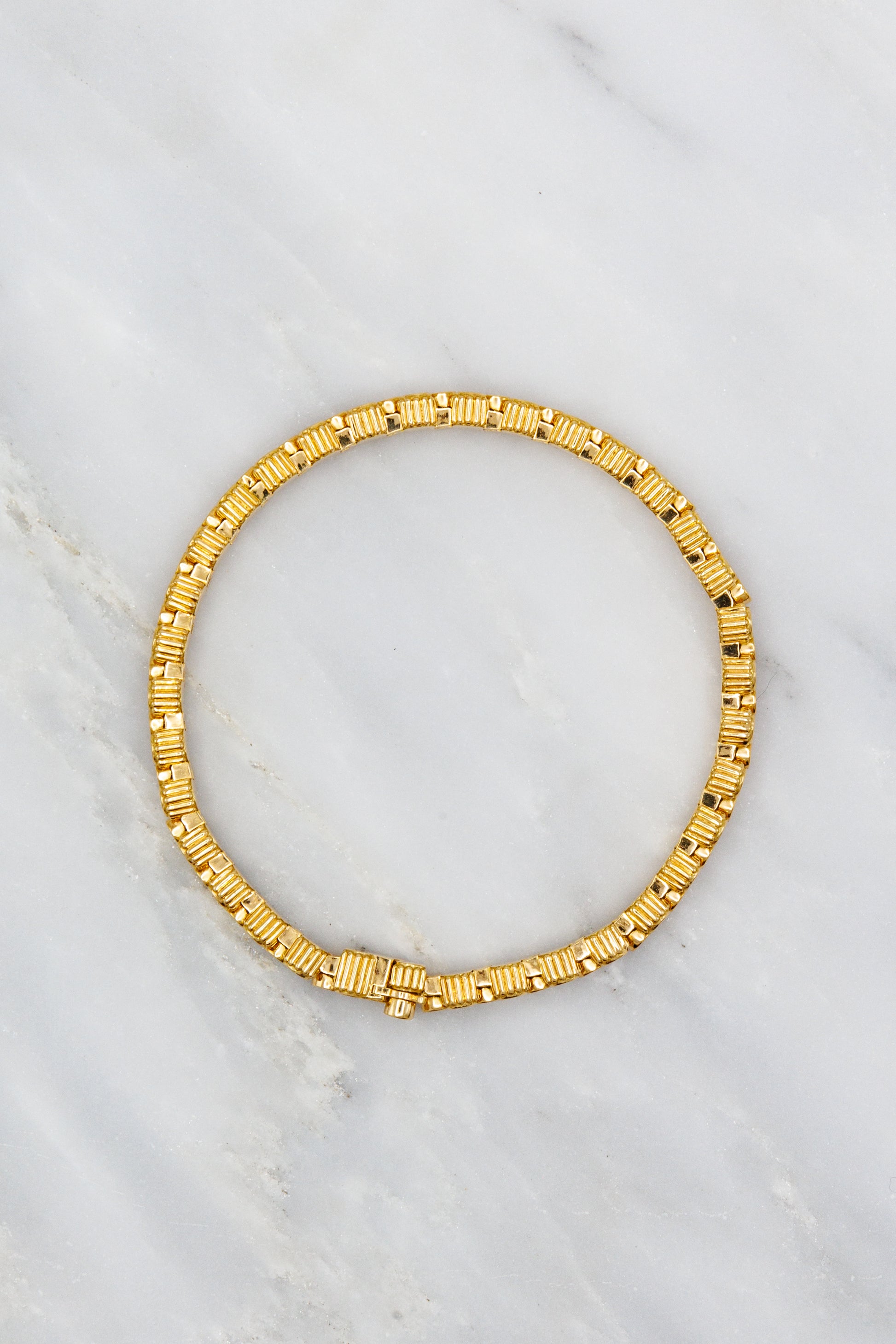 Viltier 18k Yellow Gold and Diamond Tennis Clique T Bracelet