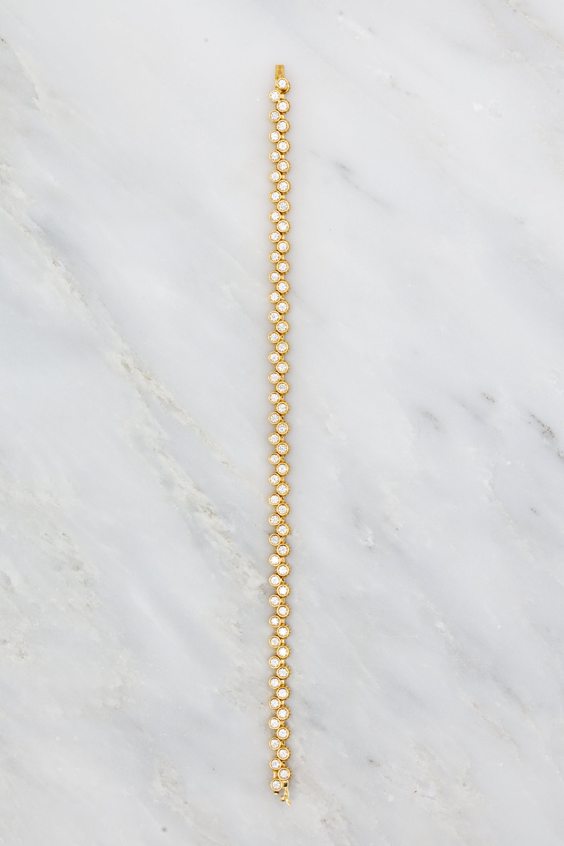 Viltier 18k Yellow Gold and Diamond Tennis Clique T Bracelet