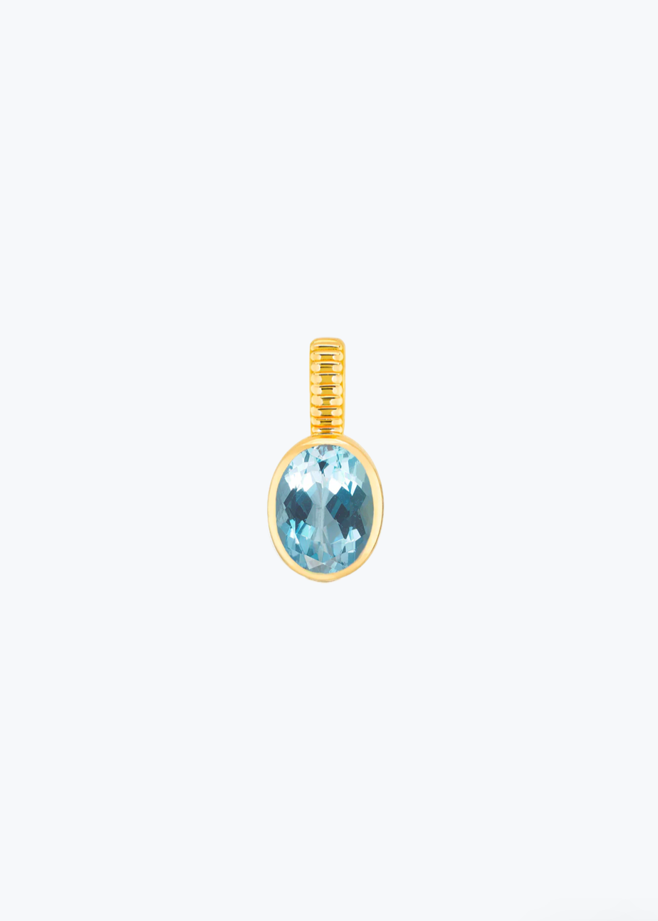 Viltier fine jewelry 18k yellow gold Aquamarine Charm