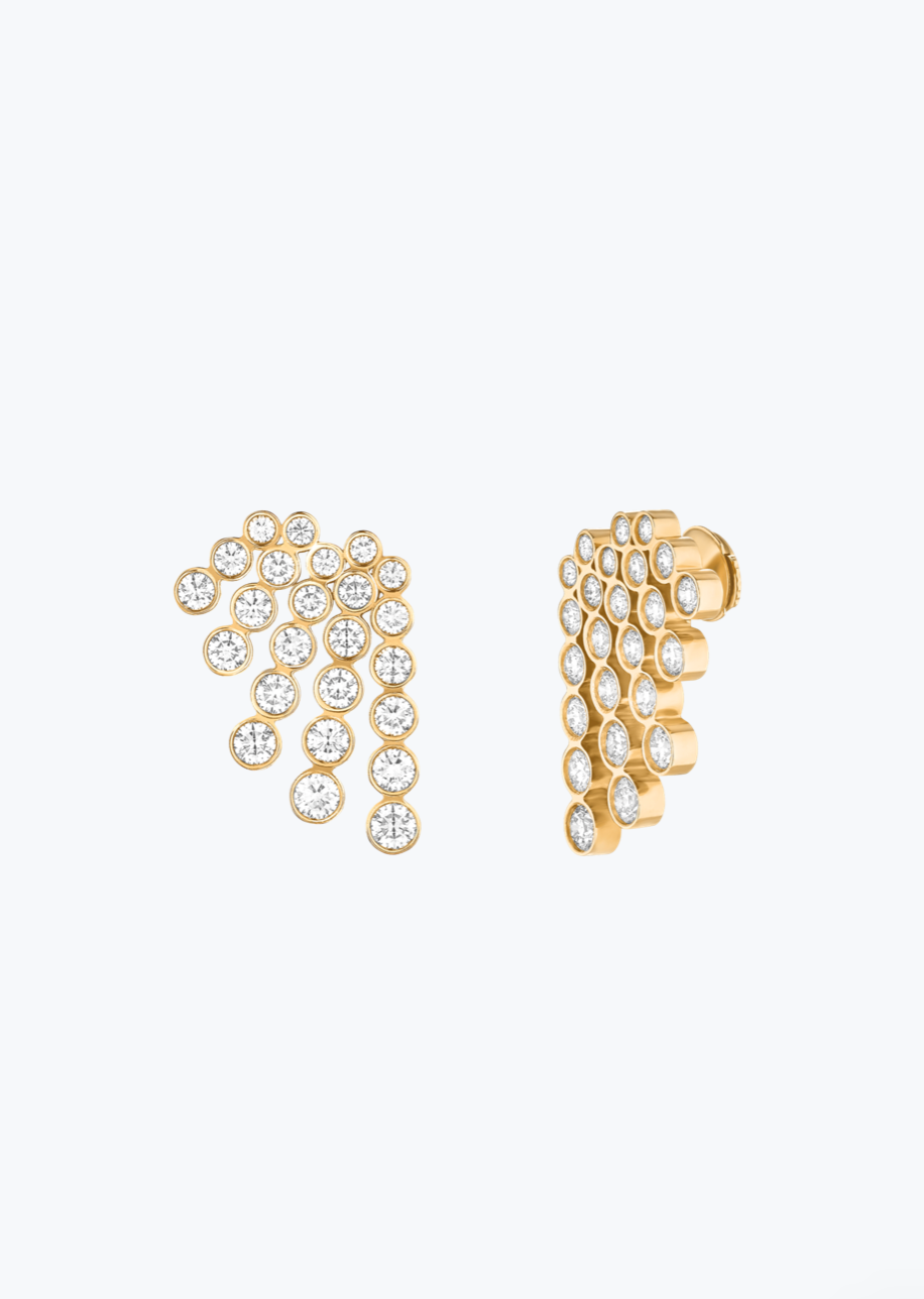 Viltier fine jewelry 18k yellow gold Diamond Splash Earrings