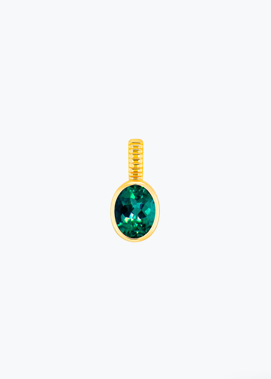 Viltier fine jewelry 18k yellow gold Green Tourmaline Charm