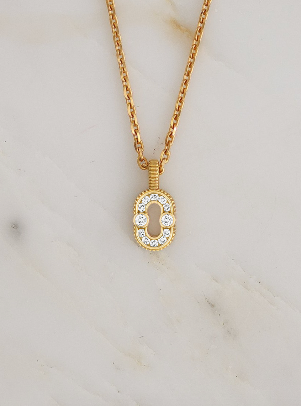 Viltier fine jewelry 18k yellow gold Magnetic Pendant with Diamonds