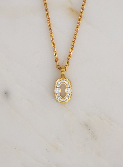 Viltier fine jewelry 18k yellow gold Magnetic Pendant with Diamonds