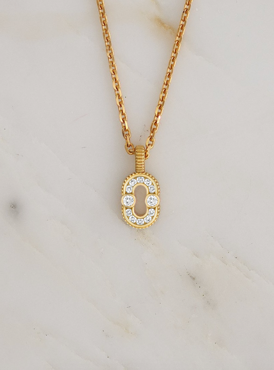 Viltier fine jewelry 18k yellow gold Magnetic Pendant with Diamonds