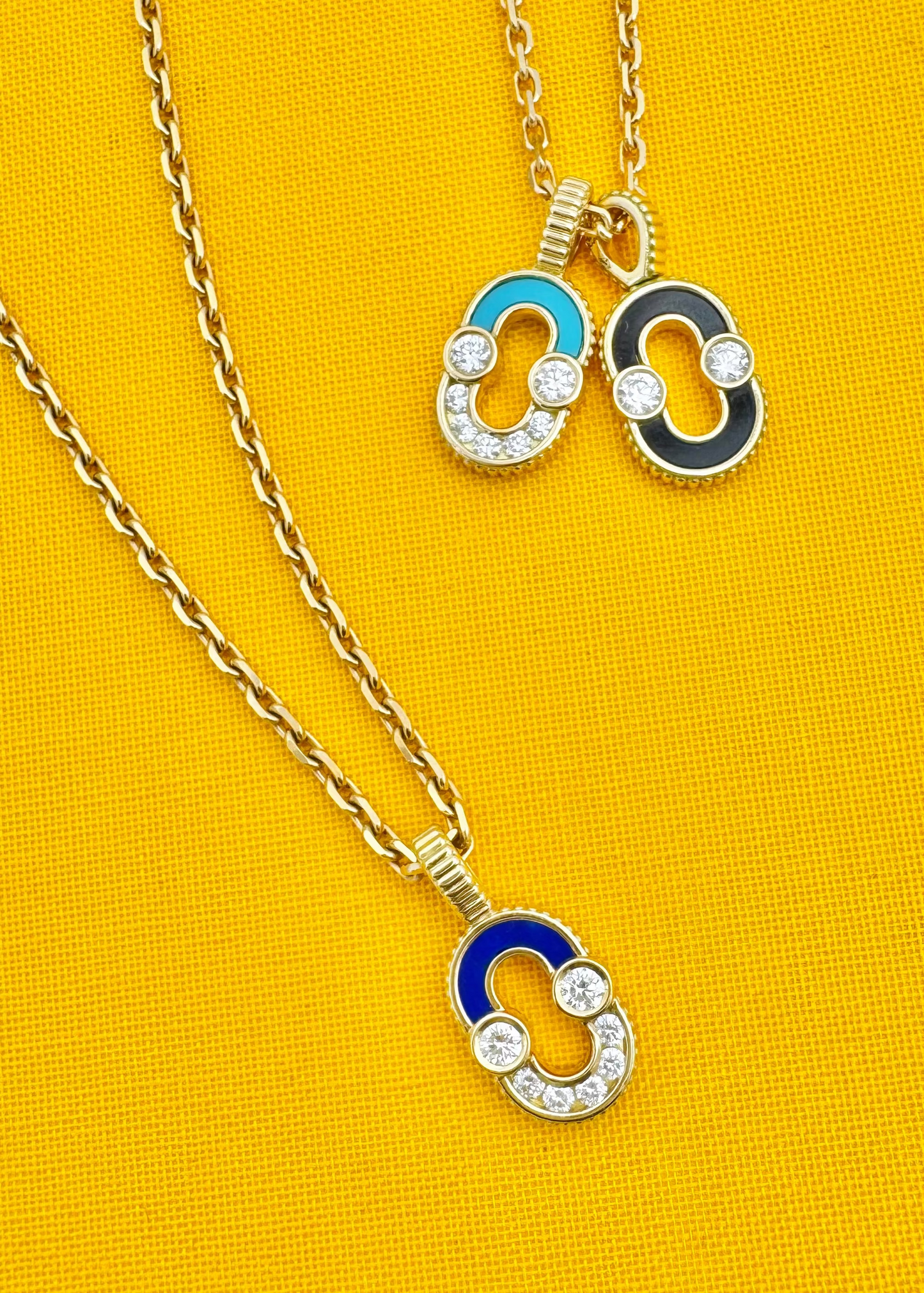 Viltier fine jewelry 18k yellow gold Magnetic Pendants Group