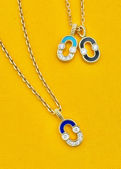 Viltier fine jewelry 18k yellow gold Magnetic Pendants Group