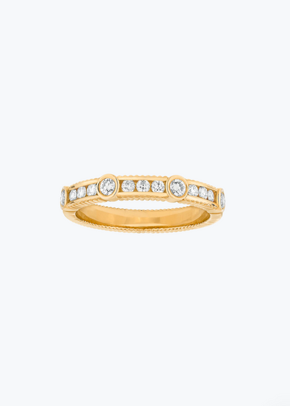 Viltier fine jewelry 18k yellow gold Rayon Ring with Diamonds