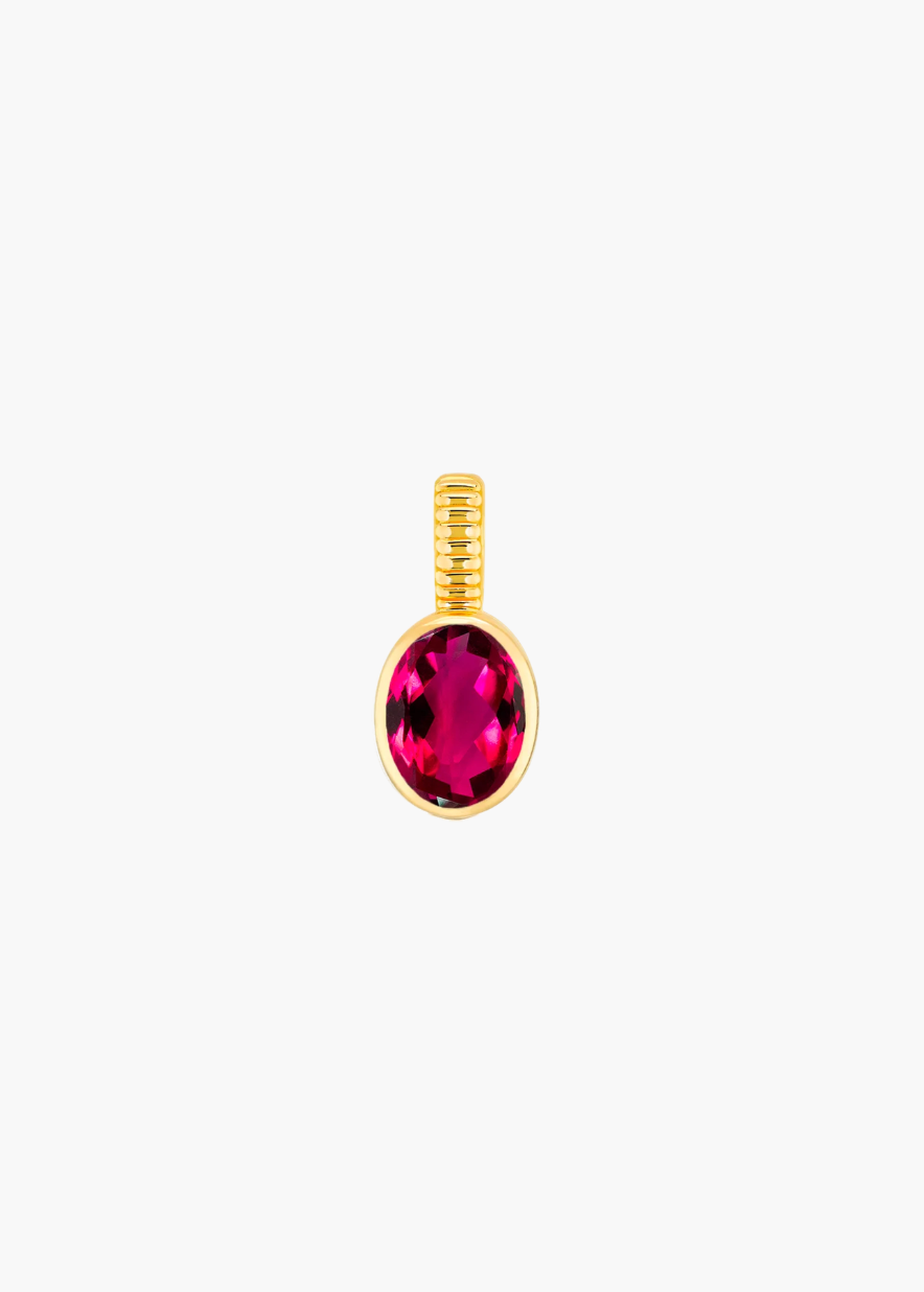 Viltier fine jewelry 18k yellow gold Talisman Charm with Rubellite