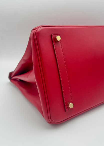 Vintage 2013 Hermès Birkin 35 Rouge Casaque Box Calf Leather