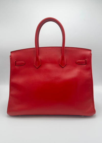 Vintage 2013 Hermès Birkin 35 Rouge Casaque Box Calf Leather