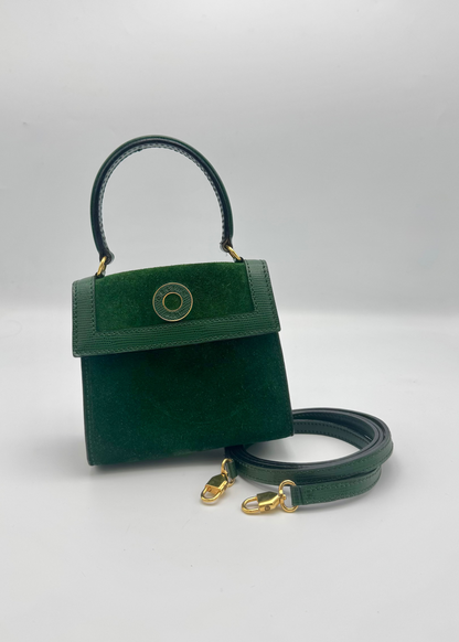Vintage Celine Circle Logo Top Handle Flap Bag