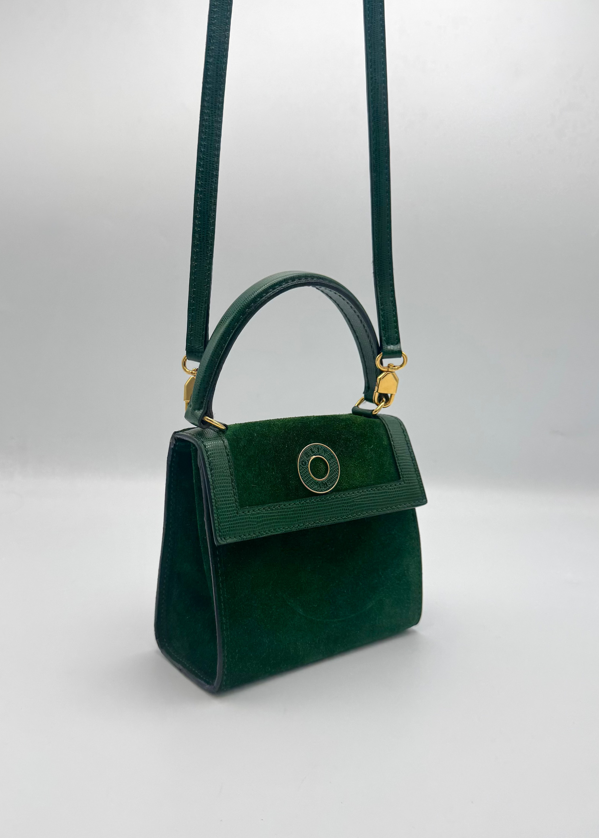 Vintage Celine Circle Logo Top Handle Flap Bag