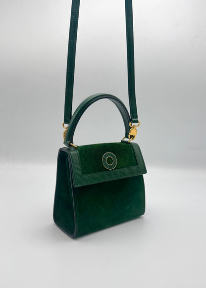 Vintage Celine Circle Logo Top Handle Flap Bag