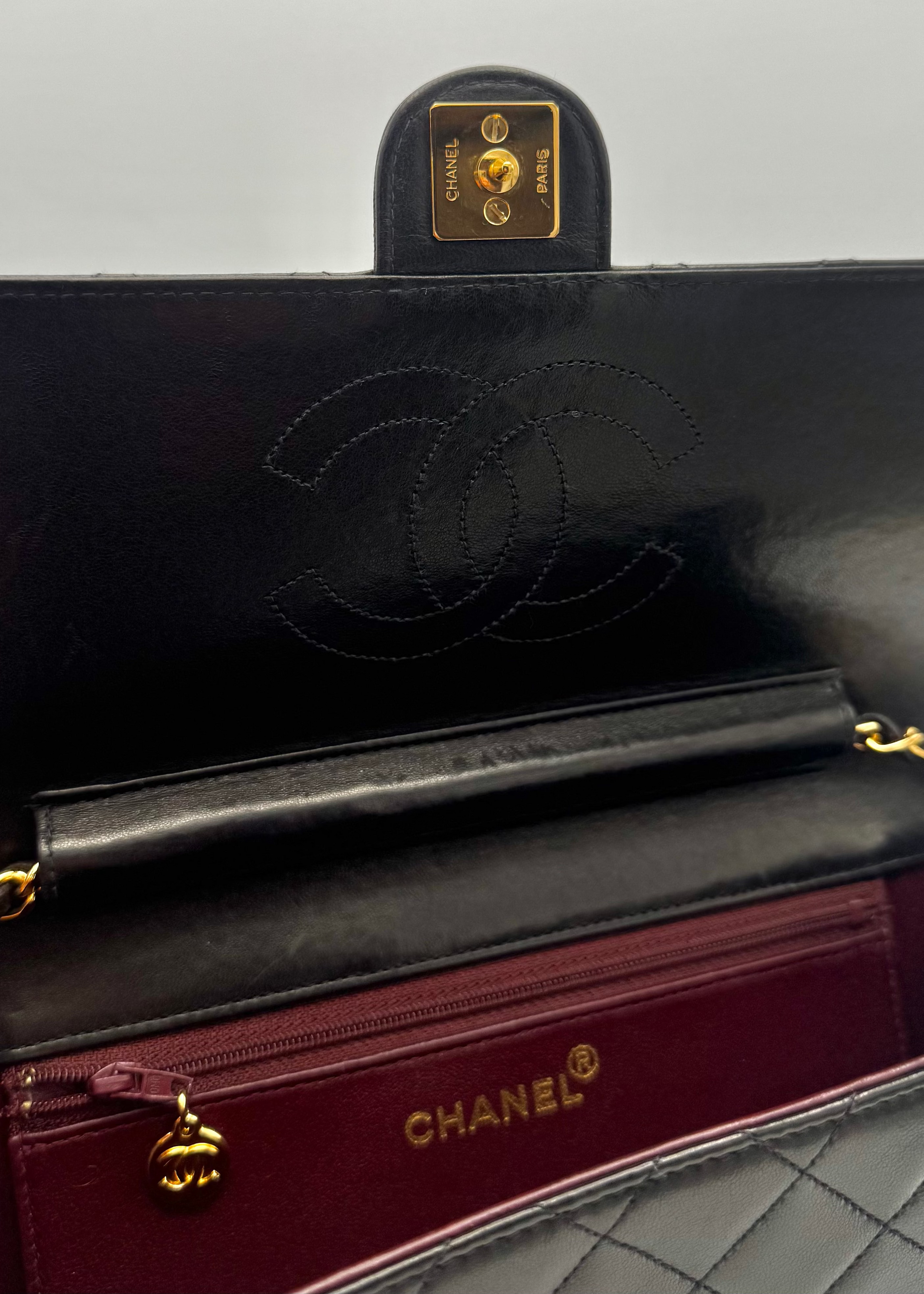 Vintage Chanel CC Push Lock Flap Shoulder Bag