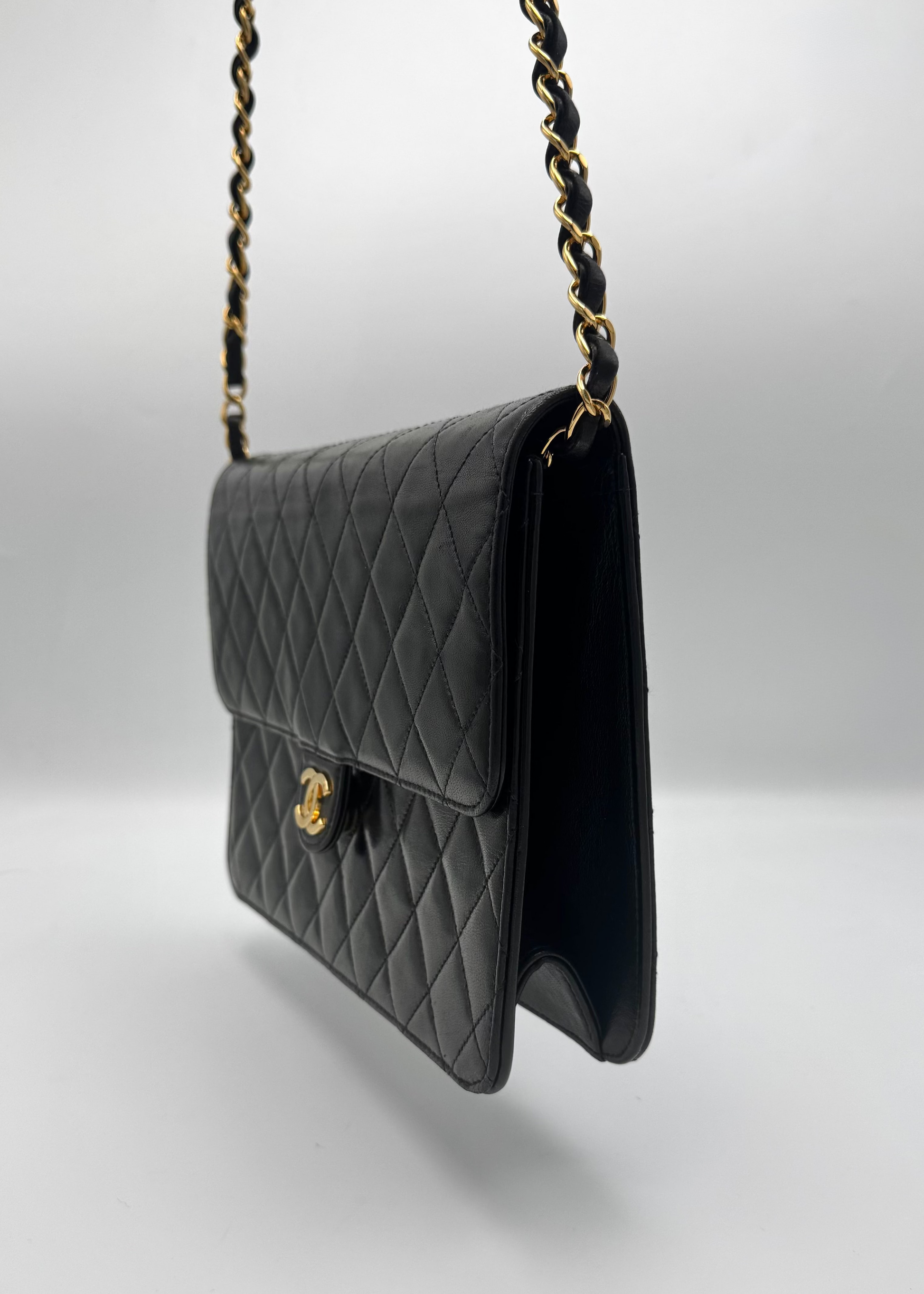 Vintage Chanel CC Push Lock Flap Shoulder Bag