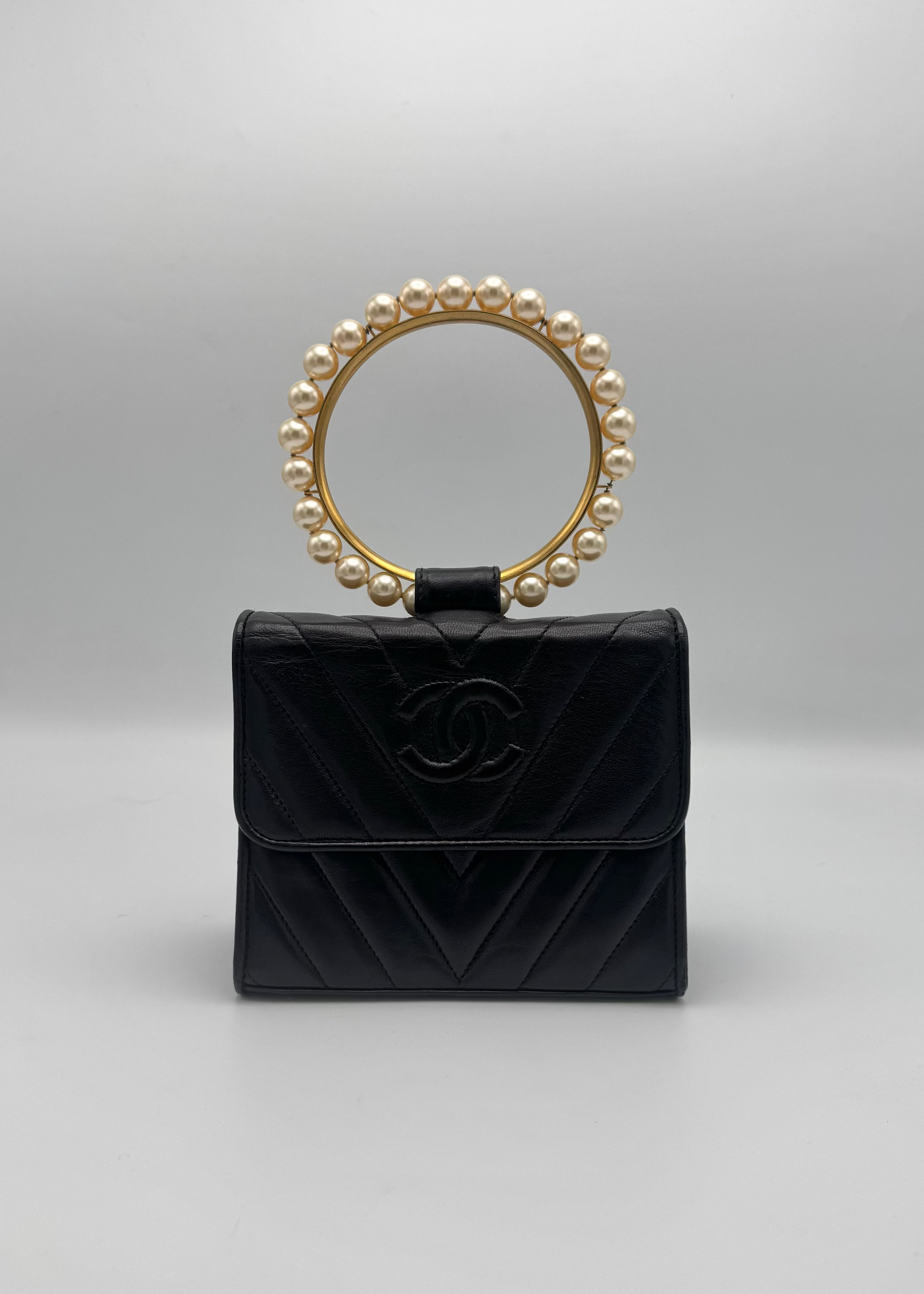 Vintage Chanel Pearl Handle Flap Bag