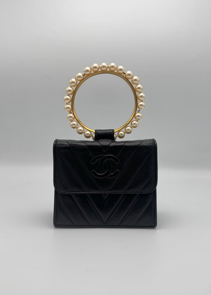 Vintage Chanel Pearl Handle Flap Bag
