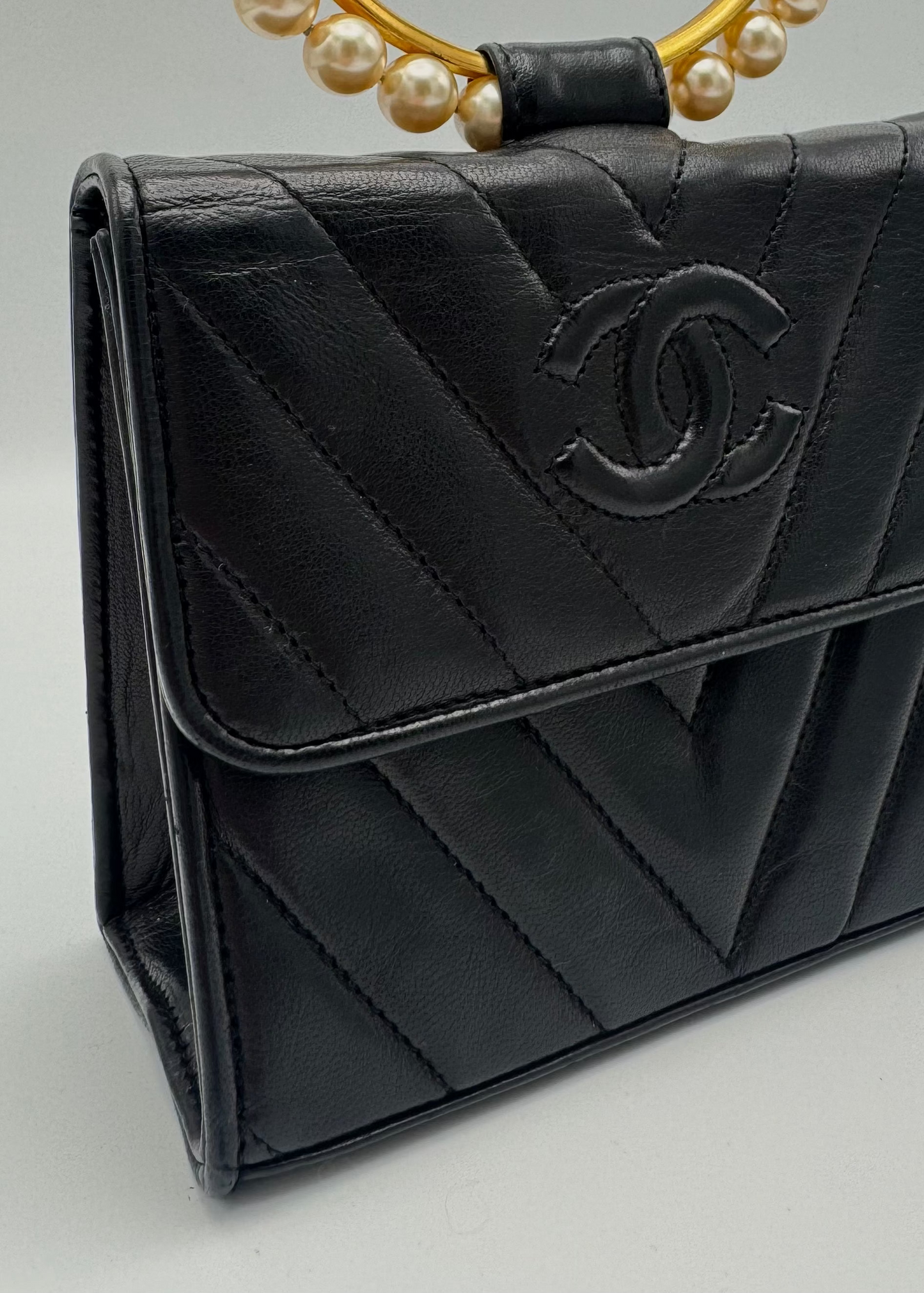 Vintage Chanel Pearl Handle Flap Bag
