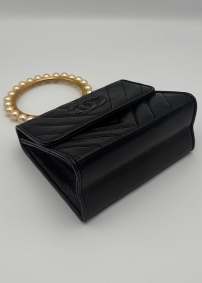 Vintage Chanel Pearl Handle Flap Bag