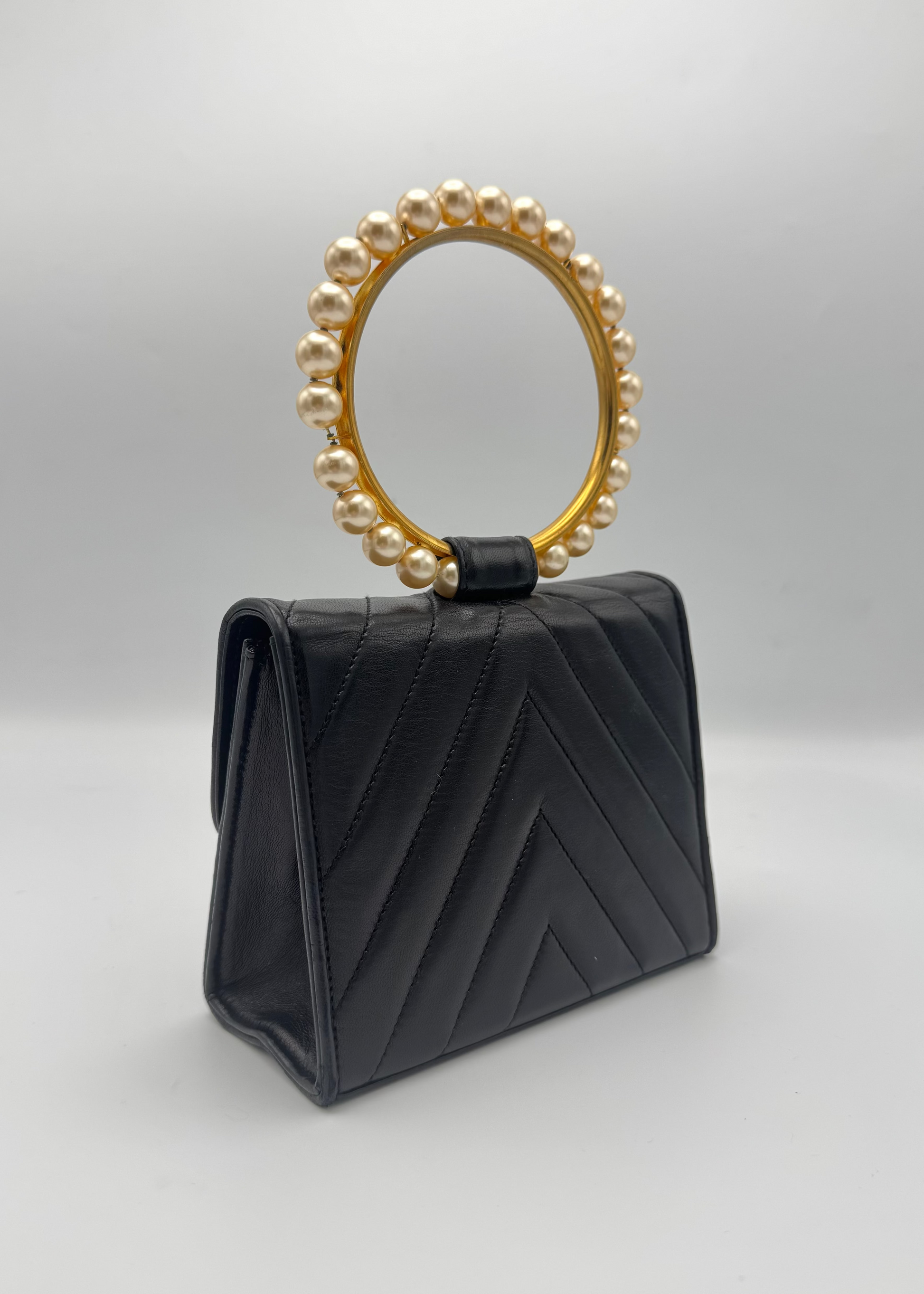 Vintage Chanel Pearl Handle Flap Bag