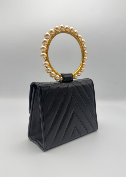 Vintage Chanel Pearl Handle Flap Bag