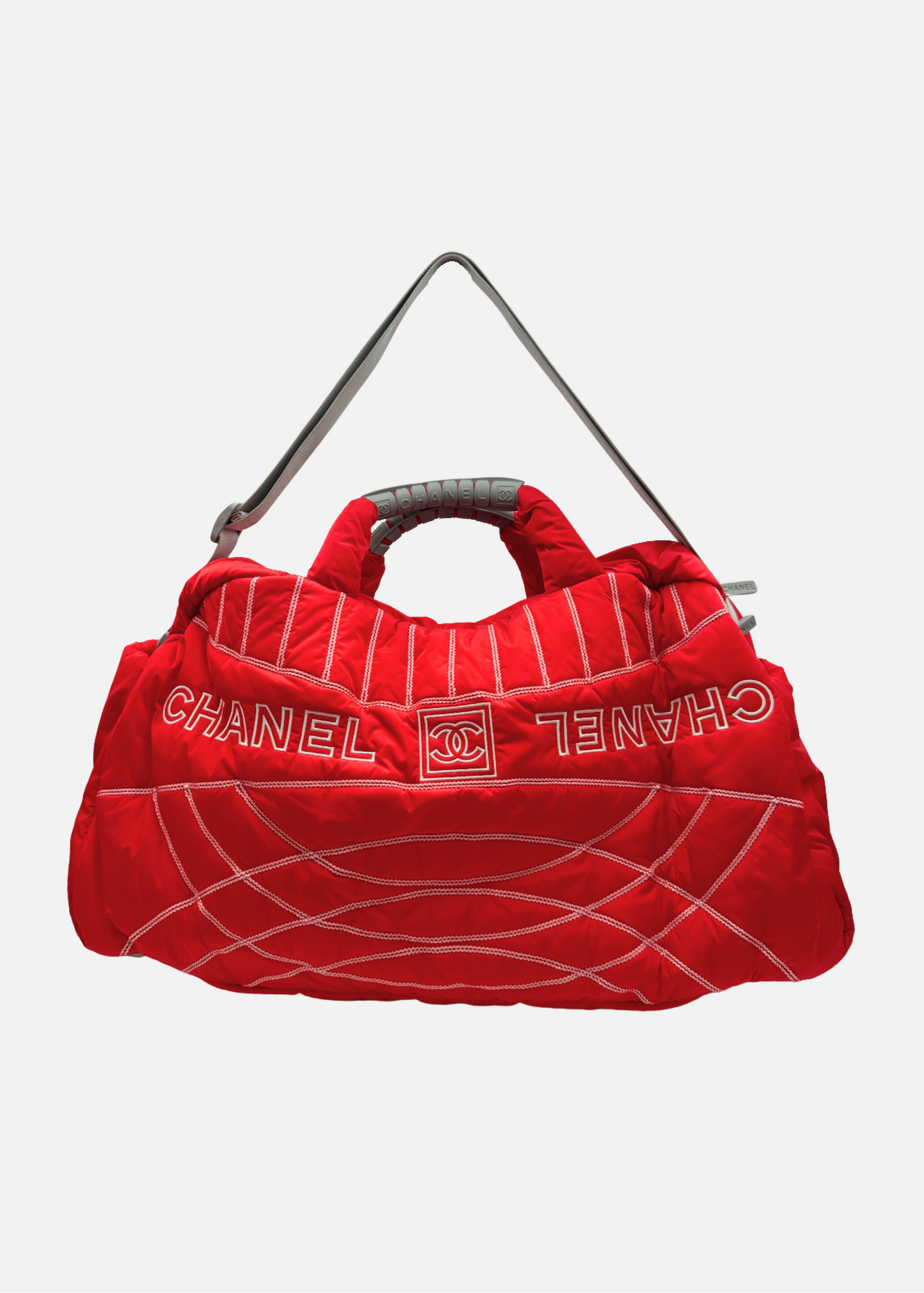 Vintage Chanel Sports Line Nylon Boston Duffel Bag