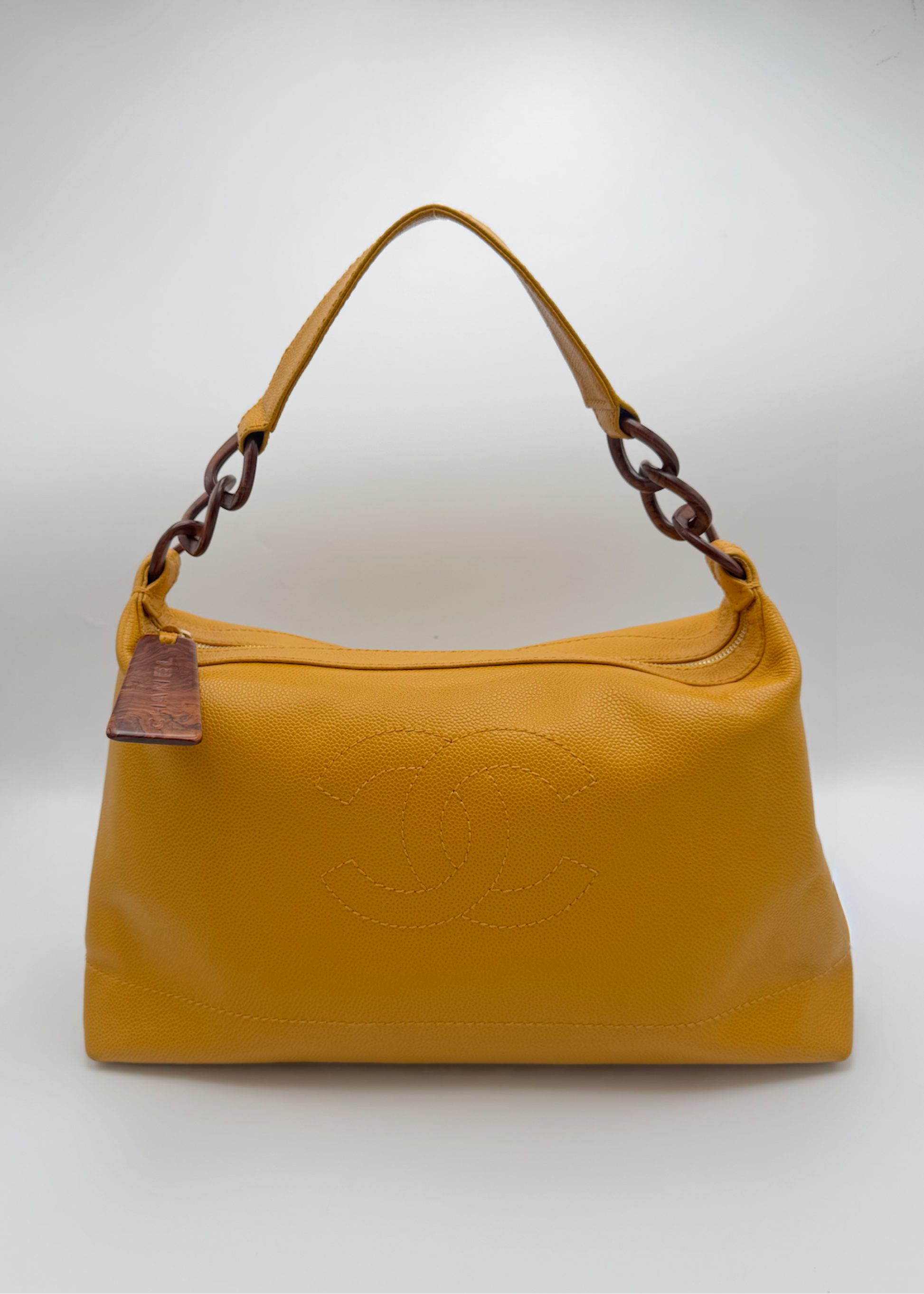 Vintage Chanel Wood Chain Shoulder Bag