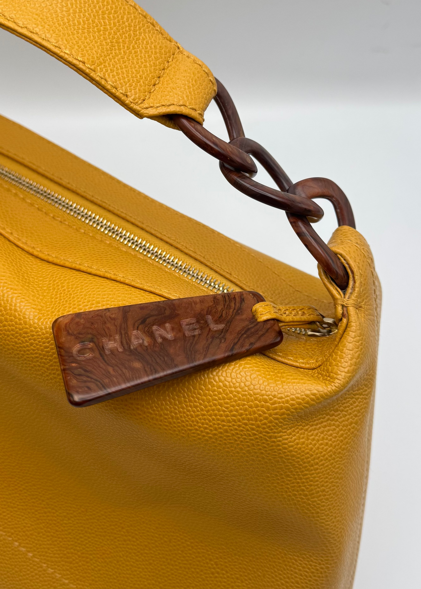 Vintage Chanel Wood Chain Shoulder Bag