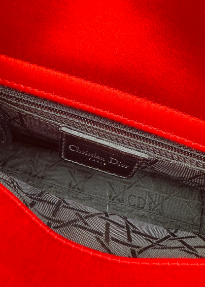 Vintage Christian Dior Lady Dior Cannage Satin Bag with Lucite Handles
