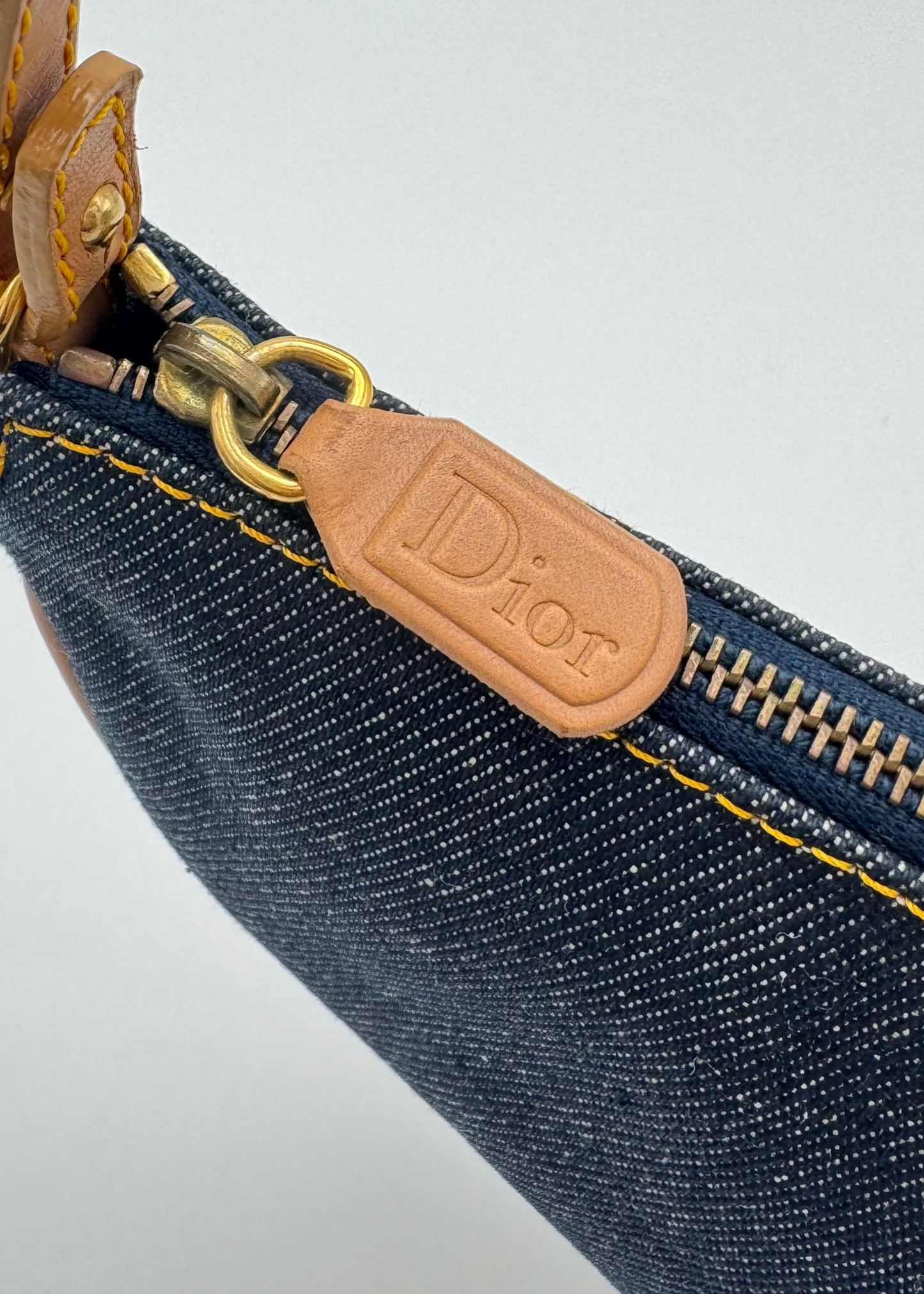 Vintage Christian Dior Mini Denim Saddle Pochette