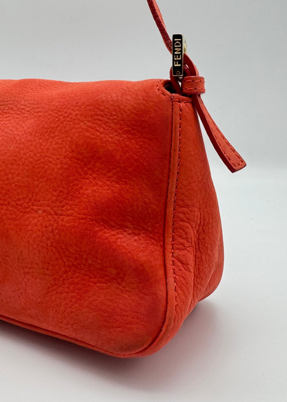 Vintage Fendi Coral Nubuck Mini Mamma Baguette