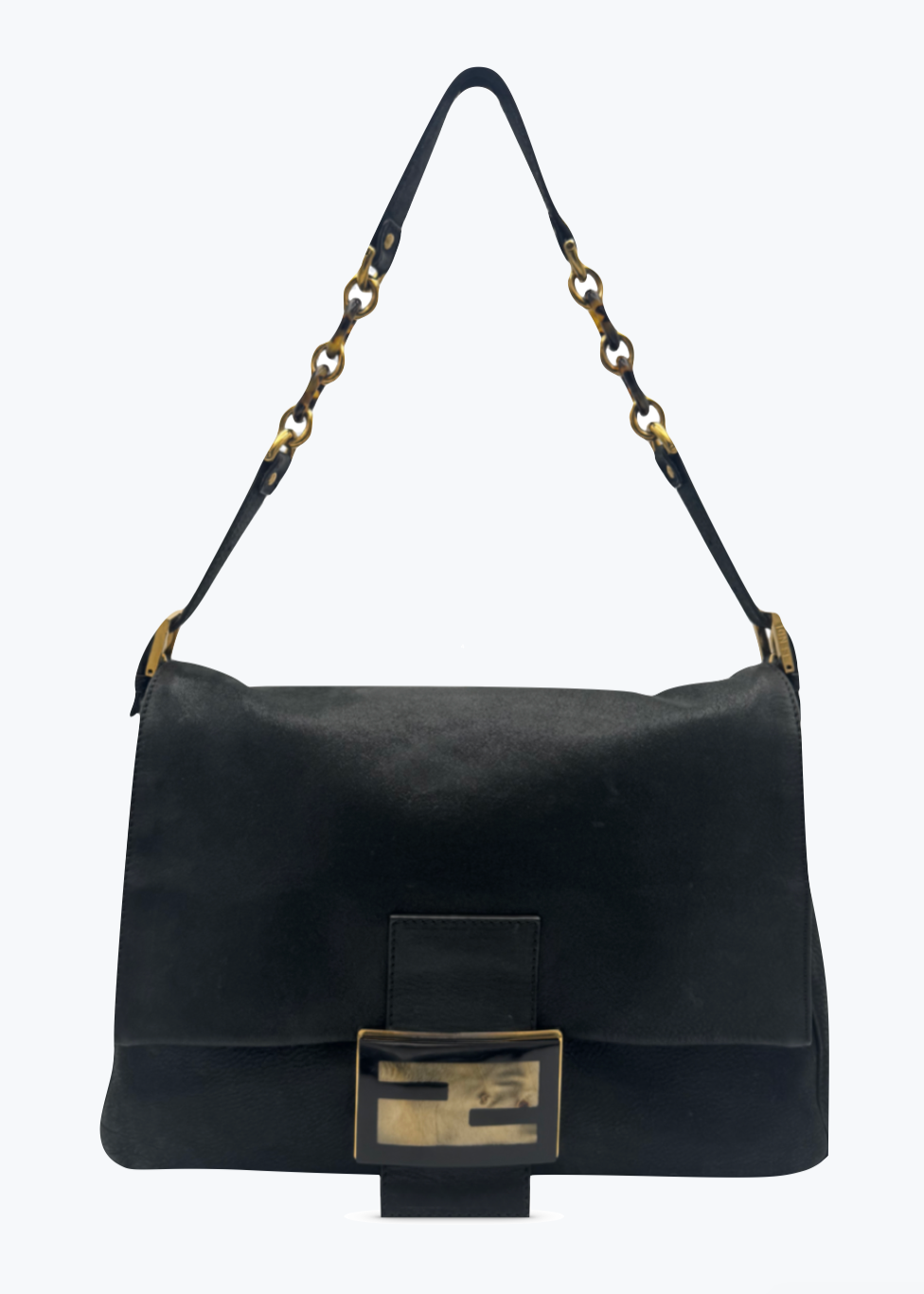 Vintage Fendi Large Mamma Bag black leather